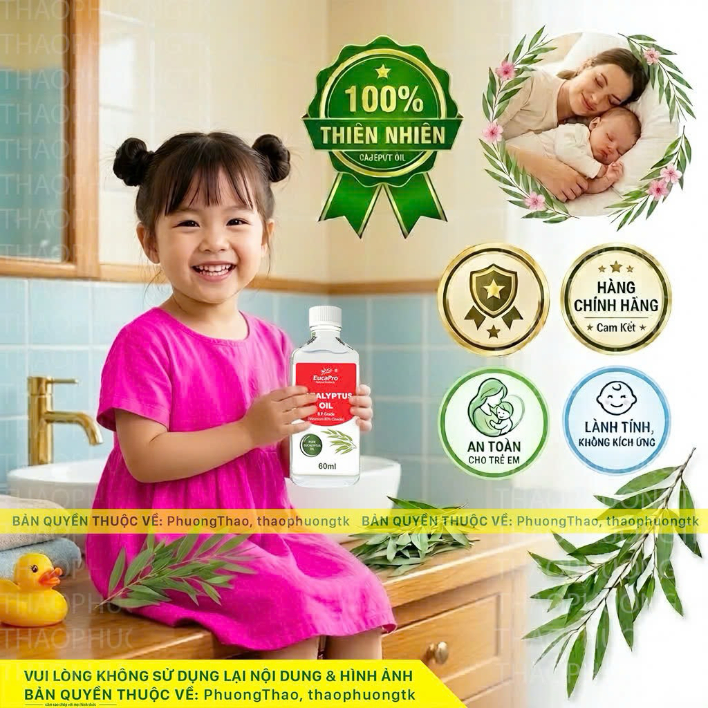 Dầu Khuynh Diệp Eucapro, Euky Bear phòng cảm cho trẻ, Tinh dầu tràm, tinh dầu khuynh diệp trẻ em, dà