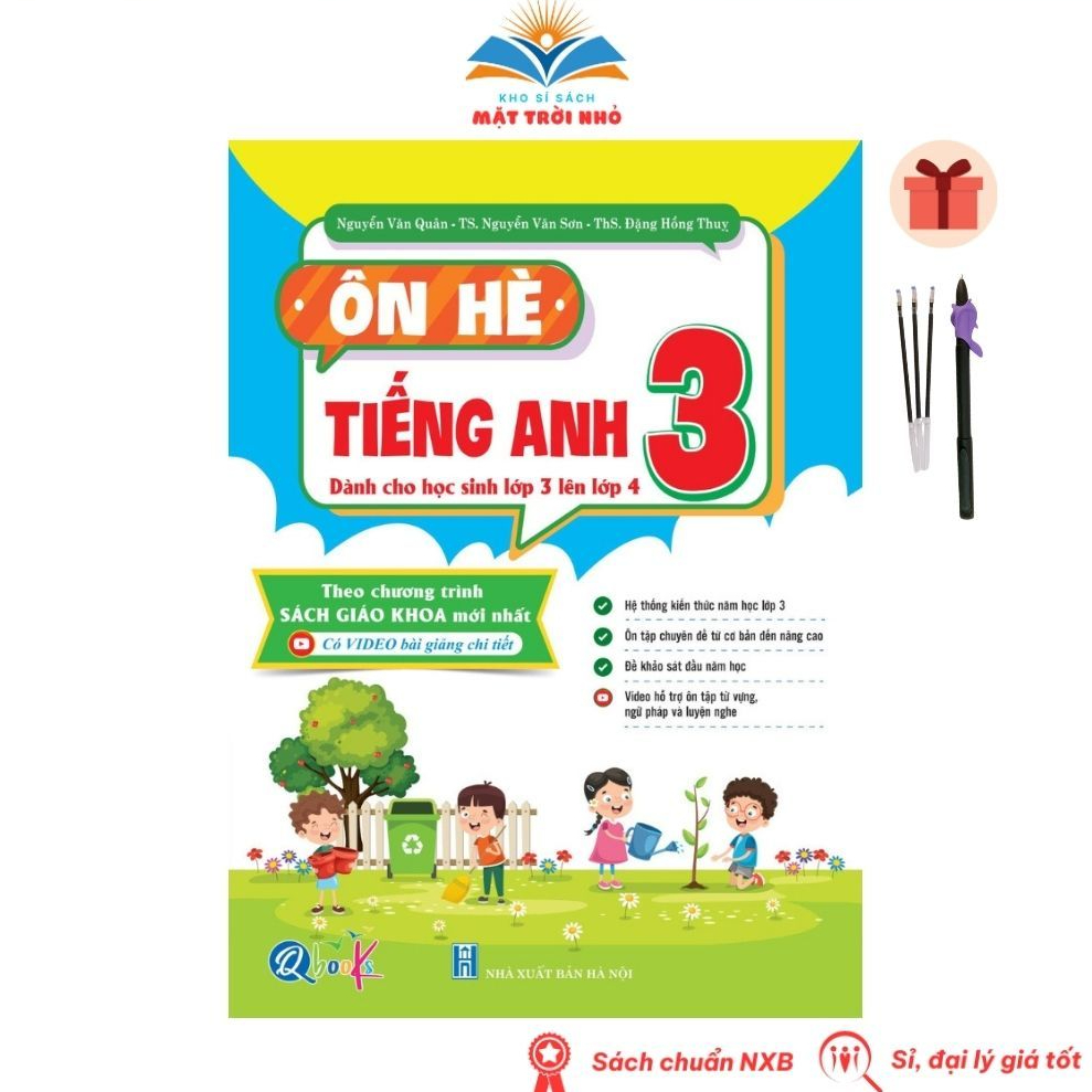 Sách - Ôn Hè Tiếng Anh Lớp 3 - Dành cho học sinh lớp 3 lên 4 (1 cuốn) - Có Video bài giảng - Tặng 1 