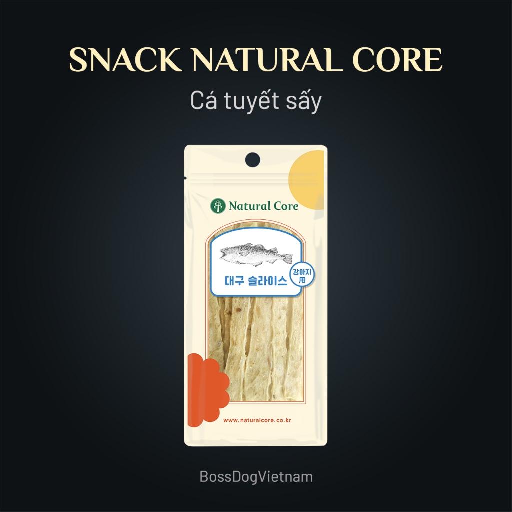 Snack gặm thưởng Natural Core Cá Tuyết Sấy- Giúp chó xả stress | BossDog