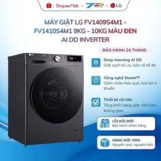 Máy giặt LG FV1409S4M1; FV1410S4M1 (9kg; 10kg) màu đen AI DD Inverter|Lđặt nội thành HN và quanh LB
