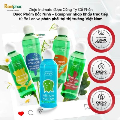 Dung Dịch Vệ Sinh Phụ Nữ Intimate ZIAJA Giúp Dưỡng Ẩm, Khử Mùi, Bảo Vệ Niêm Mạc 200ml