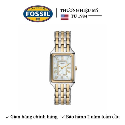 Đồng hồ nữ Fossil Raquel ES5305 mặt chữ nhật xà cừ 26MM, dây kim loại, hai màu