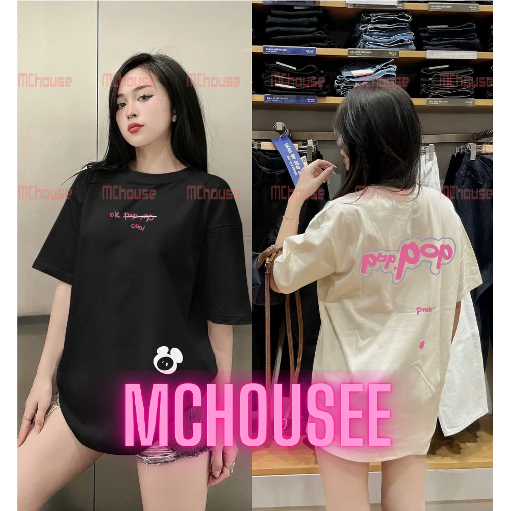 Áo Thun In Poppop Bublle Logo T-Shirts Nam Nữ Mchouse,Chất Liệu Cotton 100% 2 Chiều Cao Cấp Co Giãn 