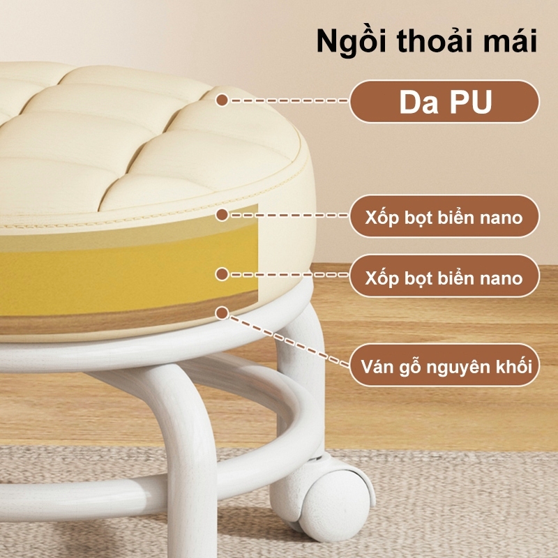 Ghế xoay có bánh xe này là một chiếc ghế thấp thoải mái chống bám bẩn phù hợp cho việc học tập và sử dụng trong gia đình | BigBuy360 - bigbuy360.vn