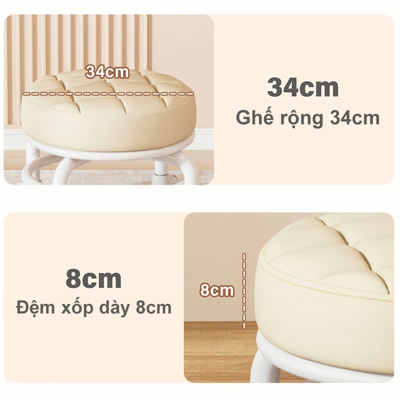 Ghế xoay có bánh xe này là một chiếc ghế thấp thoải mái chống bám bẩn phù hợp cho việc học tập và sử dụng trong gia đình | BigBuy360 - bigbuy360.vn