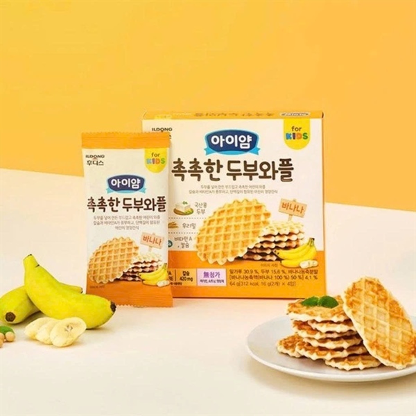 Bánh Quế Waffle Đậu Hũ Non ILDONG Ayiyum Cho Bé Từ 12M+ (DATE T06/26)
