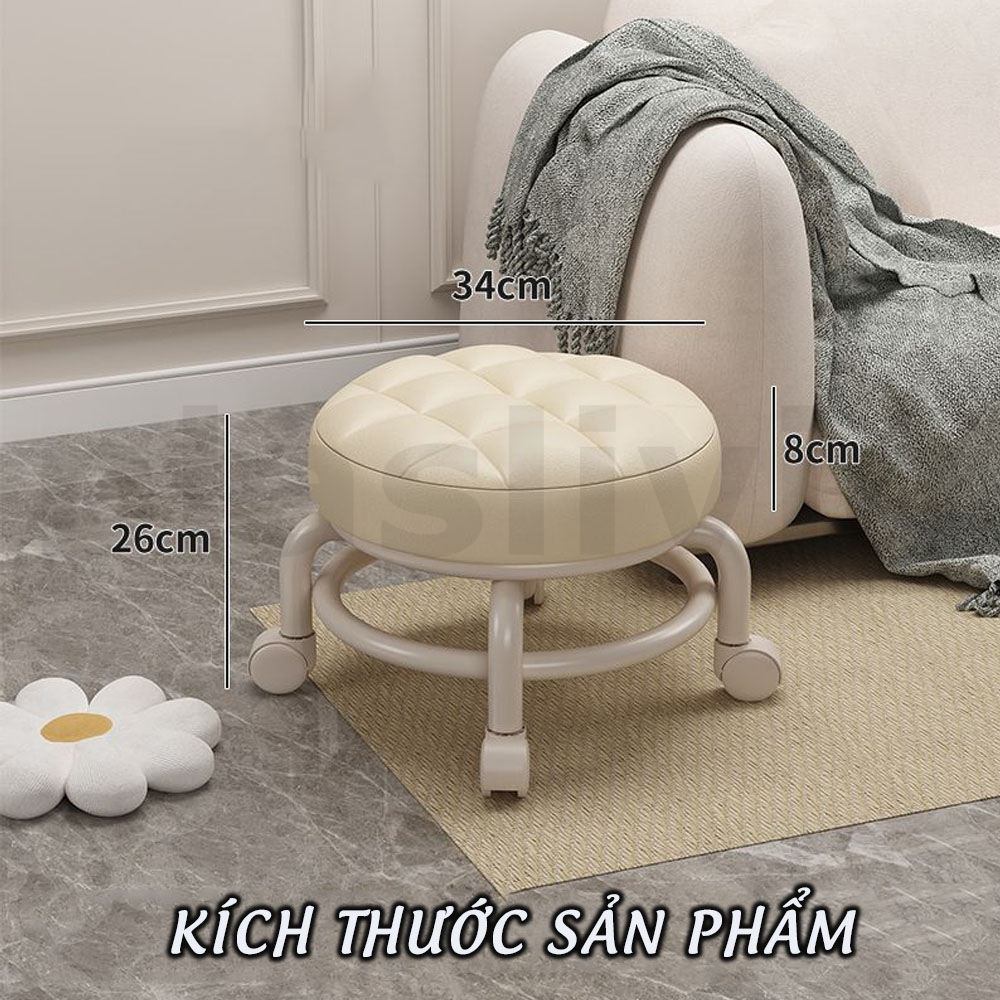 Ghế xoay có bánh xe này là một chiếc ghế thấp thoải mái chống bám bẩn phù hợp cho việc học tập và sử dụng trong gia đình | BigBuy360 - bigbuy360.vn