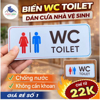 Biển Báo Nhà Vệ Sinh, Biển Nhà Vệ Sinh, Bảng Toilet, Biển WC,  Dán Tường, Chống Nước, Chống Nắng