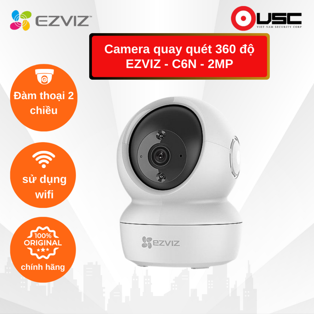 Camera quay quét 360 độ EZVIZ C6N 2MP | CAMERA EZVZ CHÍNH HÃNG