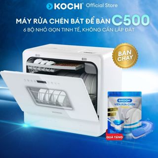 [Bán Chạy] Máy rửa chén bát để bàn KOCHI C500 - Sức chứa 6 bộ - Không cần lắp đặt - 5+1 chương trình rửa, sấy nóng