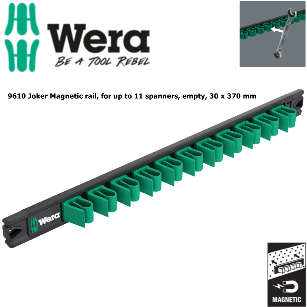 Phụ kiện treo Joker từ tính 9610 Joker Magnetic rail treo được 11 Joker Wera 05136413001