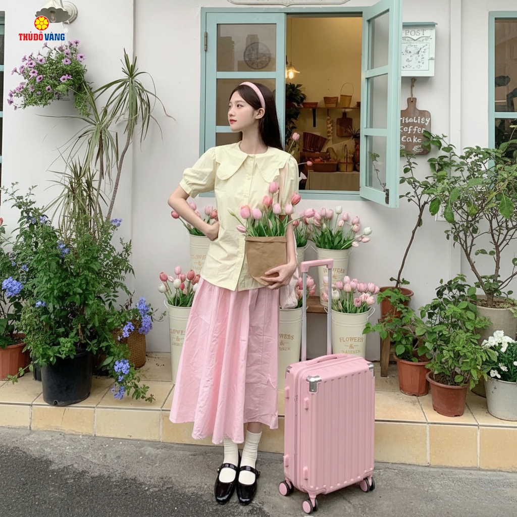 [THỦ ĐÔ VÀNG x VINASUN] Vali Du Lịch VL201 VL202 VL203 Nhựa Dẻo Size 20/24/28 Chống Vỡ Chống Trộm