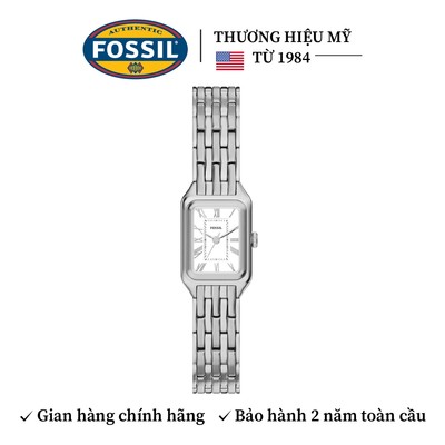Đồng hồ nữ Fossil Raquel ES5469 mặt MINI chữ nhật màu trắng, 18MM, 3 kim, dây thép không gỉ