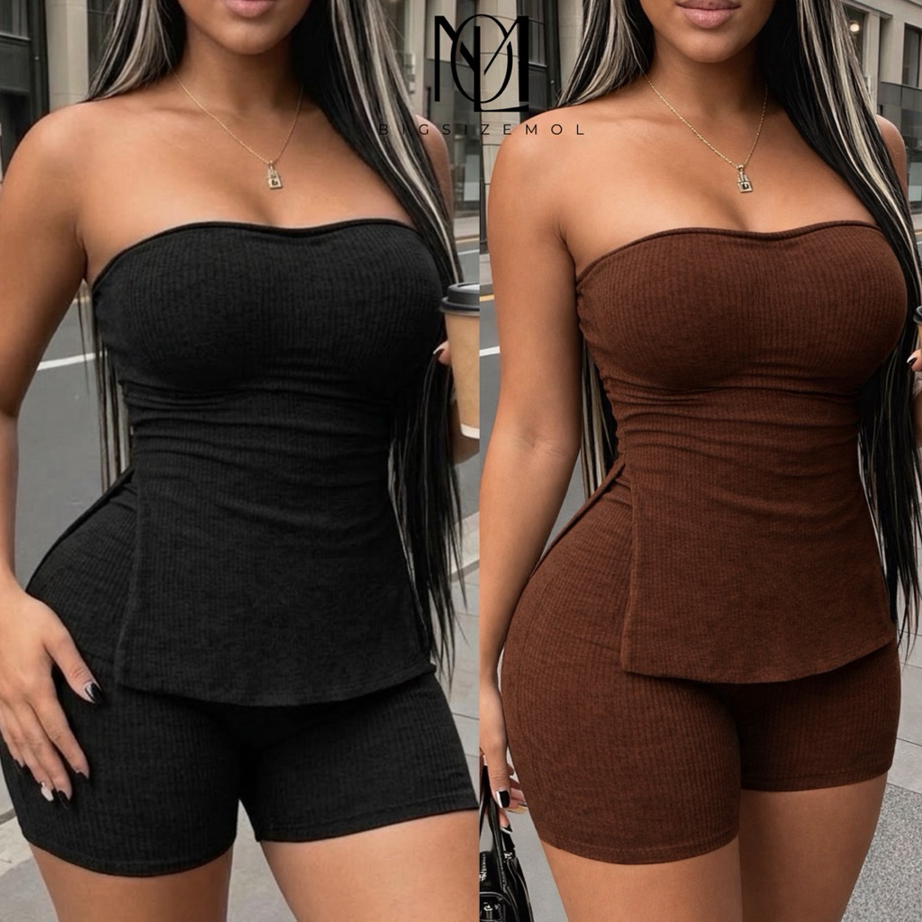 [ BIGSIZE TRÊN 55KG ] SETMS1 Set Bộ Áo Ống Mix Quần Short Thun Tăm Rip Gân Nhỏ – Co Giãn 4 Chiều Cực