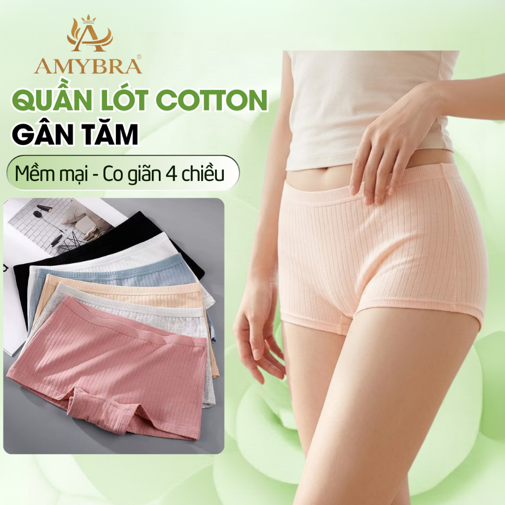 Quần Lót Nữ Gân Tăm Co Giãn Tốt - Quần Mặc Váy Ôm Không Lộ Viền AMYBRA V4116