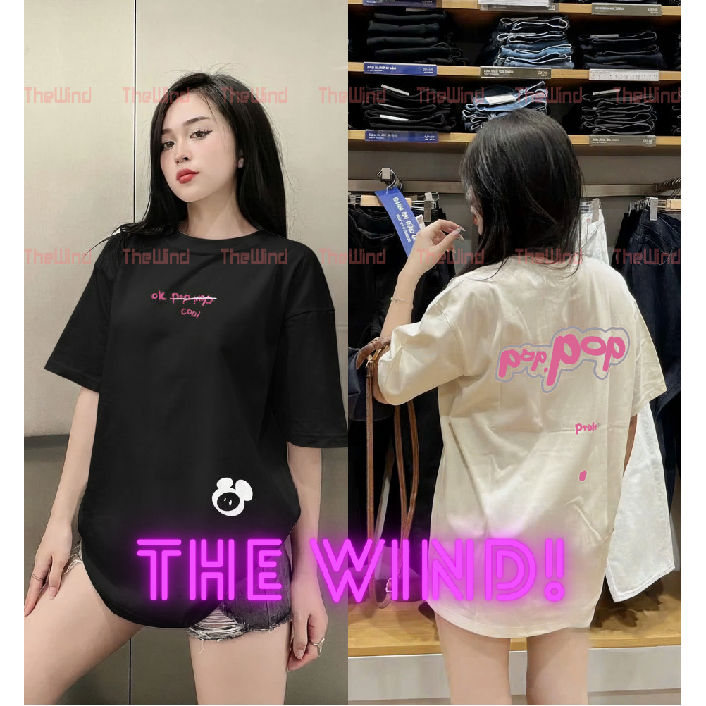 Áo Thun In Poppop Bublle Logo T-Shirts Nam Nữ The WInd,Chất Liệu Cotton 100% 2 Chiều Cao Cấp Co Giãn
