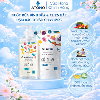 Nước rửa bình sữa & chén bát đậm đặc thuần chay, an toàn, có thể rửa được rau củ quả, Thương hiệu Atono2 Hàn Quốc