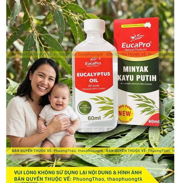 Dầu Khuynh Diệp Eucapro 60ml Eucalyptus oil, Dầu khuynh diệp Eucapro phòng bệnh, giảm ho, tăng đề kh