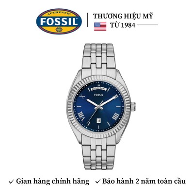 Đồng hồ nam Fossil Campbell FS6140 mặt xanh dương, 42MM, dây thép không gỉ, xem Thứ ngày