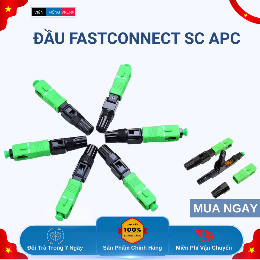 10 Đầu FastConnect SC APC – Kết Nối Sợi Quang Nhanh, Chuẩn Góc, Giảm Suy Hao