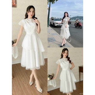 Đầm váy thời trang nữ mặc đi chơi chất voan chinfon xịn, đầm thiết kế dự tiệc sang chảnh