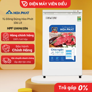 HPF UAH6106 - Tủ Đông Đứng Hòa Phát 106 Lít HPF UAH6106 Mini Nhỏ Gọn Tiết Kiệm Điện Chính Hãng