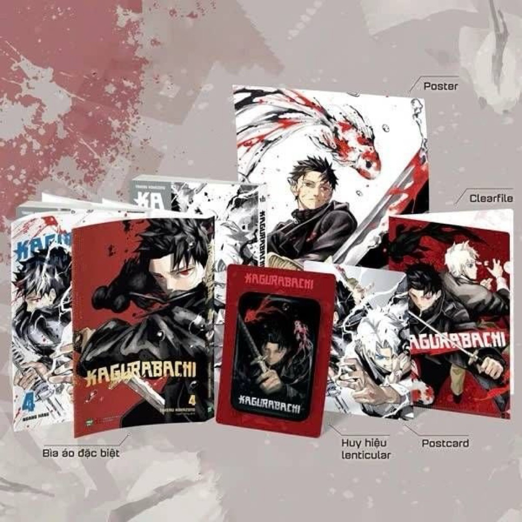 Bọc sách Kagurabachi tập 1,4 sưu tầm nguyên seal đầy đủ phụ kiện