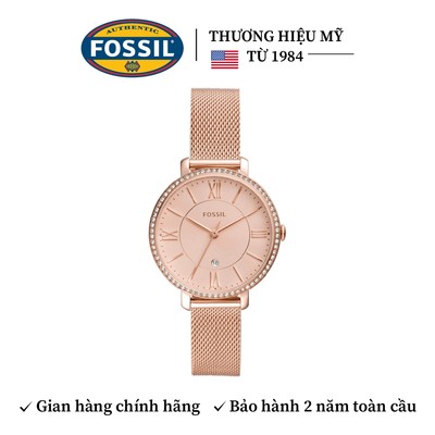 Đồng hồ nữ Fossil Jacqueline dây kim loại, mặt 36 MM, màu vàng hồng, ES4628