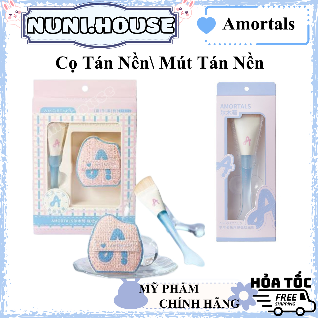 Cọ Tán Nền, Bông Mút Tán Nền Amortals Cọ Đuôi Cá Cọ Tán Nền Tiên Cá Đầu Vát Mịn Mượt Không Vết