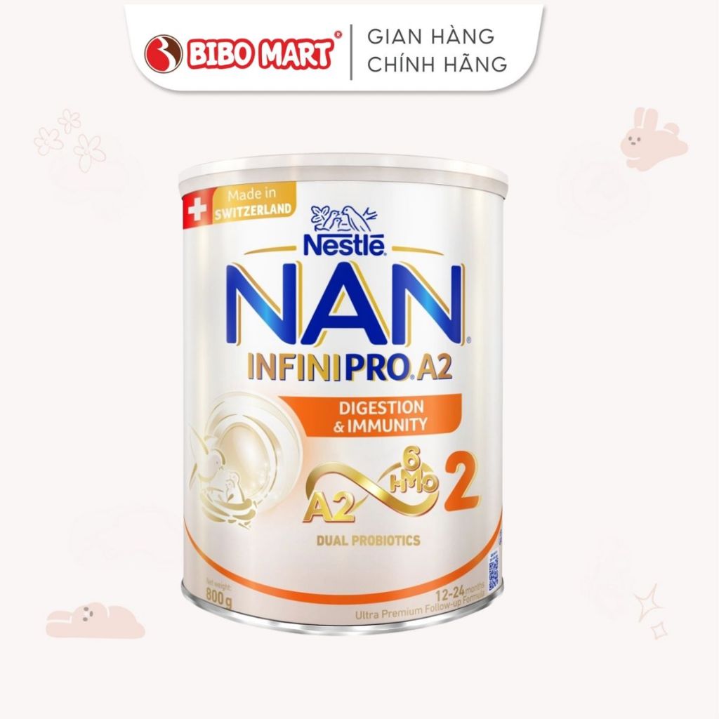 Sữa Nan Infinipro A2 6HMO số 2 800g cho bé - Bibomart