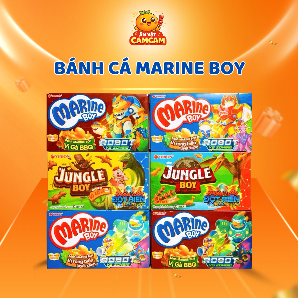 Bánh Cá Marine Boy Orion, Snack Bimbim Cá Ăn Liền Các Vị Hộp 35g