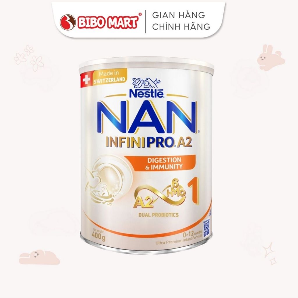 Sữa Nan Infinipro A2 6HMO số 1 lon 400g cho bé- Bibomart
