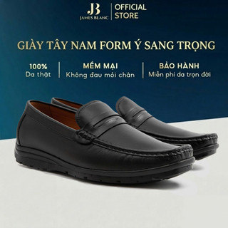 Giày Tây Nam James Blanc Chính Hãng G 2687 Giày Lười Nam Da Bò Cao Cấp Đế Cao Su Chắc Chắn Chống Trơn Trượt