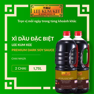 Combo 2 chai xì dầu đặc biệt LEE KUM KEE PREMIUM DARK SOY SAUCE chai nhựa 1.75 lít