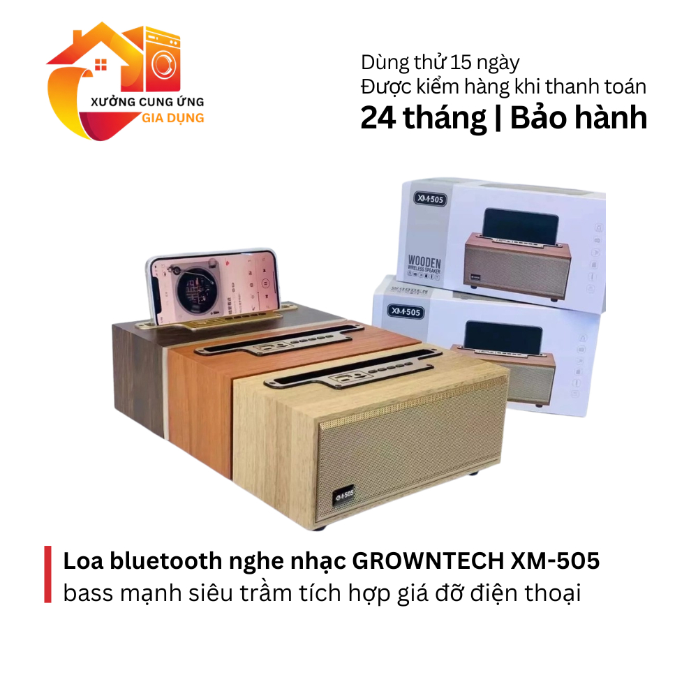Loa bluetooth nghe nhạc XM 505 bass mạnh công suất lớn siêu trầm tích hợp giá đỡ điện thoại