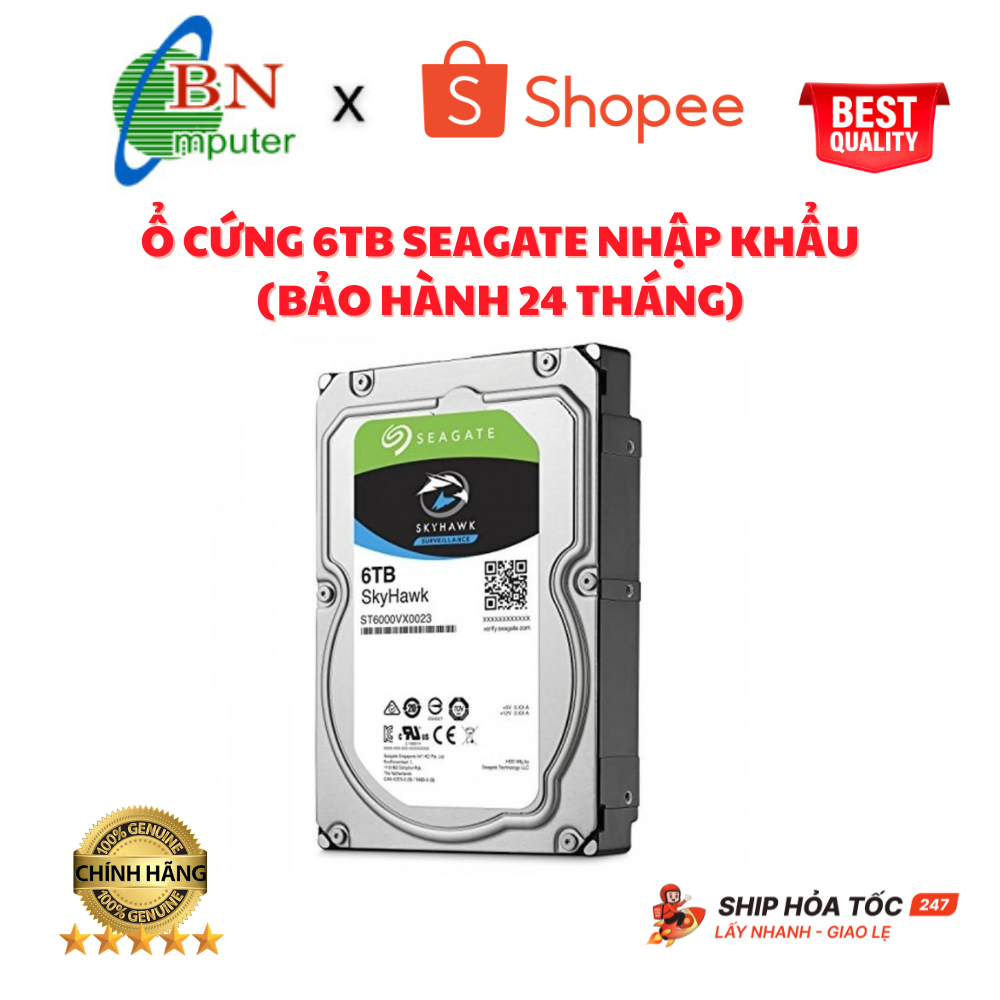 Ổ cứng 6TB Seagate nhập khẩu (Bảo hành 24 tháng)