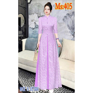 Ms:405 Đầm Giả Áo Dài Lụa Gấm Cao Cấp Mềm Mịn.Đầm Đi Chơi Dự Tiệc [Women Dress]