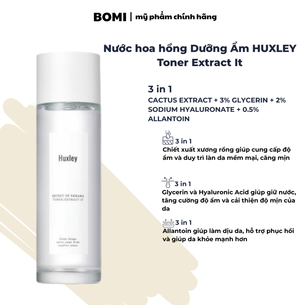 Nước hoa hồng Dưỡng Ẩm HUXLEY Toner Extract It