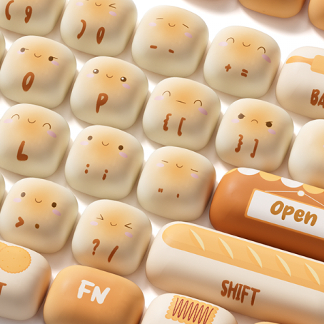 Bộ Keycap AKKO Bun Wonderland - Keycap Bánh Mì (MOG Profile, 138 Phím)