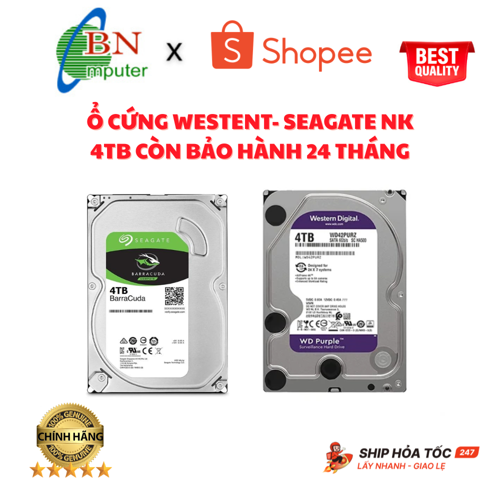 Ổ cứng Western - Seagate NHẬP KHẨU 4TB bảo hành 24 tháng