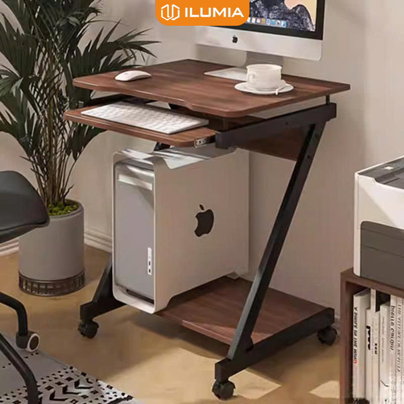 Bàn làm việc chân chữ Z có bánh xe di chuyển kèm ngăn kéo để bàn phím ILUMIA - GM220