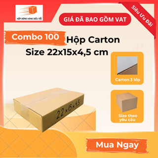 [Combo] Hộp Carton 22x15x4,5cm – Thùng Giấy Đóng Hàng ( Giá Đã Bao Gồm VAT )