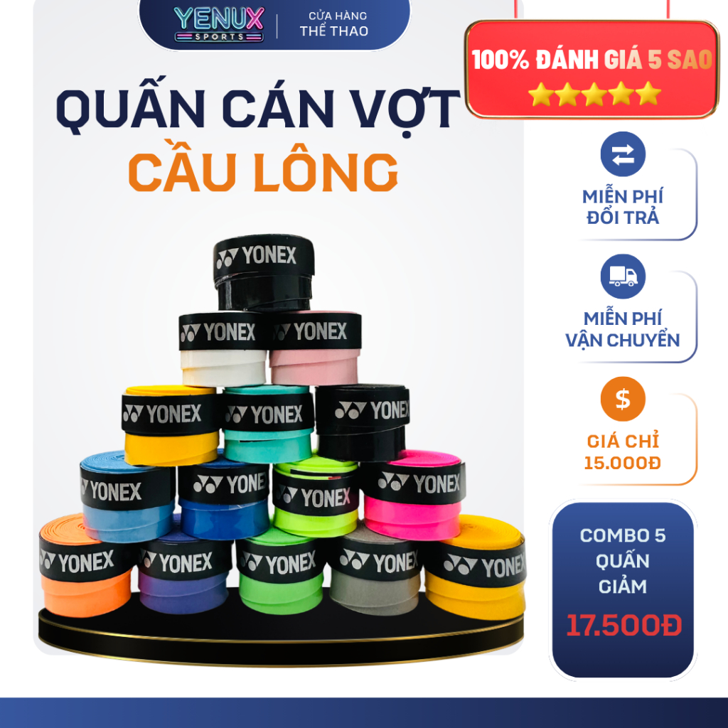 Quấn Cán Vợt Cầu Lông Yo.nex, Pickleball, Tennis Cao Cấp - Chống Trượt, Thấm Hút Mồ Hôi, Giá Rẻ