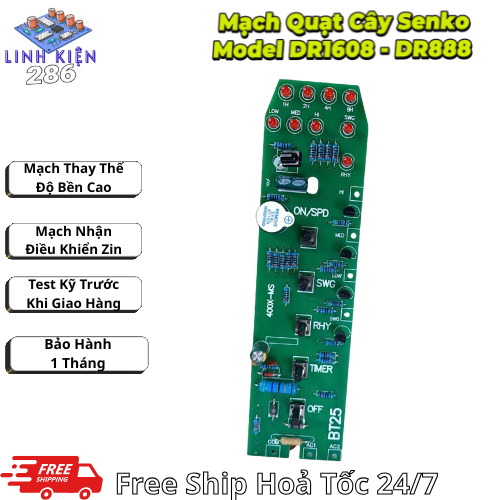 Mạch Quạt Senko Đứng Model DR1606 DR888 - Mạch Nhận Điều Khiển Zin , Thay Thế Tốt Bền