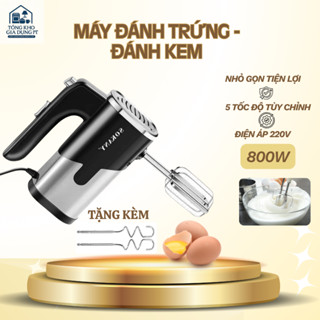 Máy Đánh Trứng Đánh Kem Nhồi Bột Cầm Tay Đa Năng Siêu Mạnh 800W, Điện Áp 220V Cao Cấp Tiện Lợi