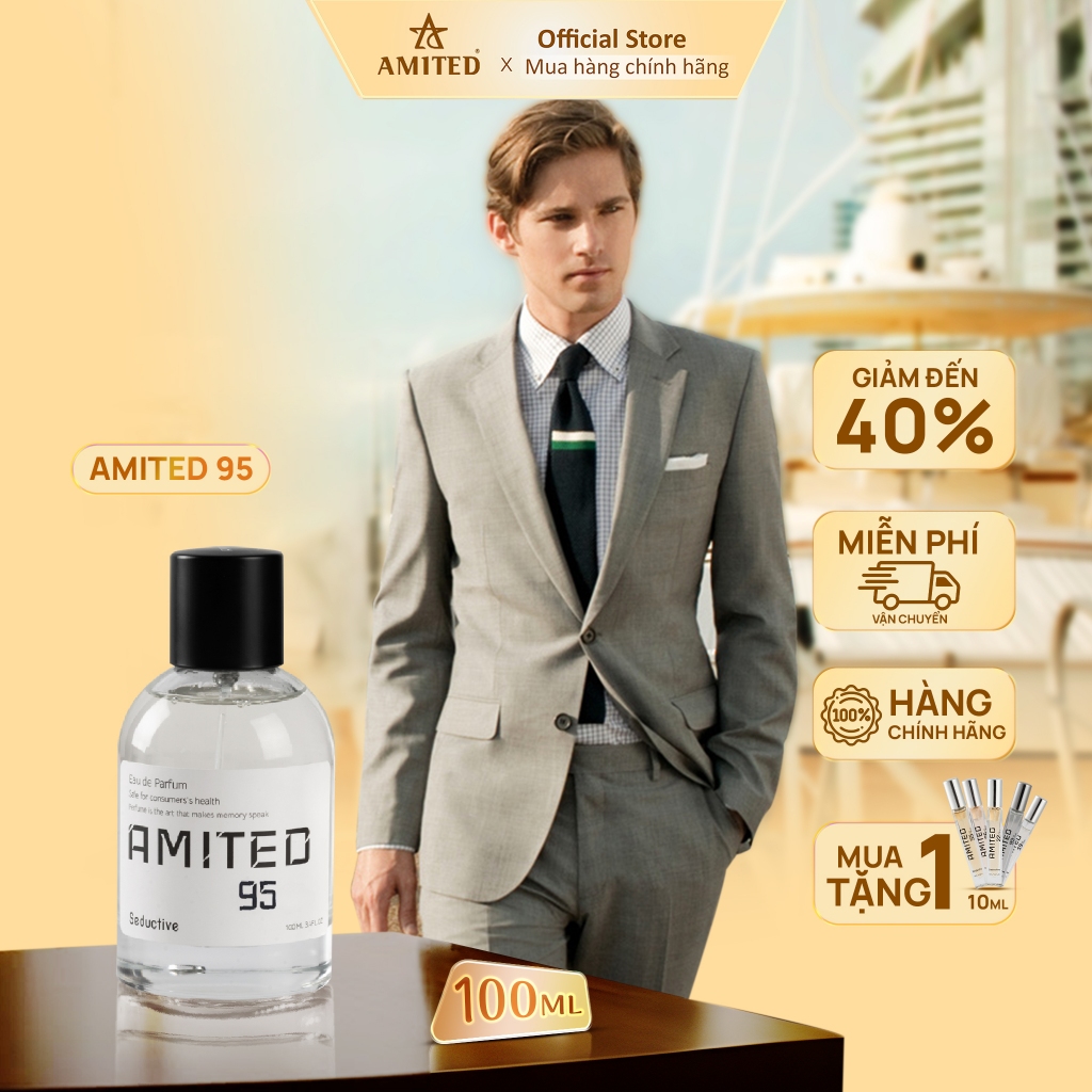 [MUA 1 TẶNG 1] 100ML Nước Hoa Nam Amited 95 Thơm Lâu Sang Trọng, Lịch Lãm Dành Cho Các Quý Ông