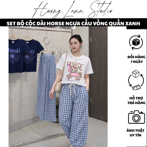 SET BỘ CỘC DÀI HORSE NGỰA CẦU VỒNG QUẦN XANH