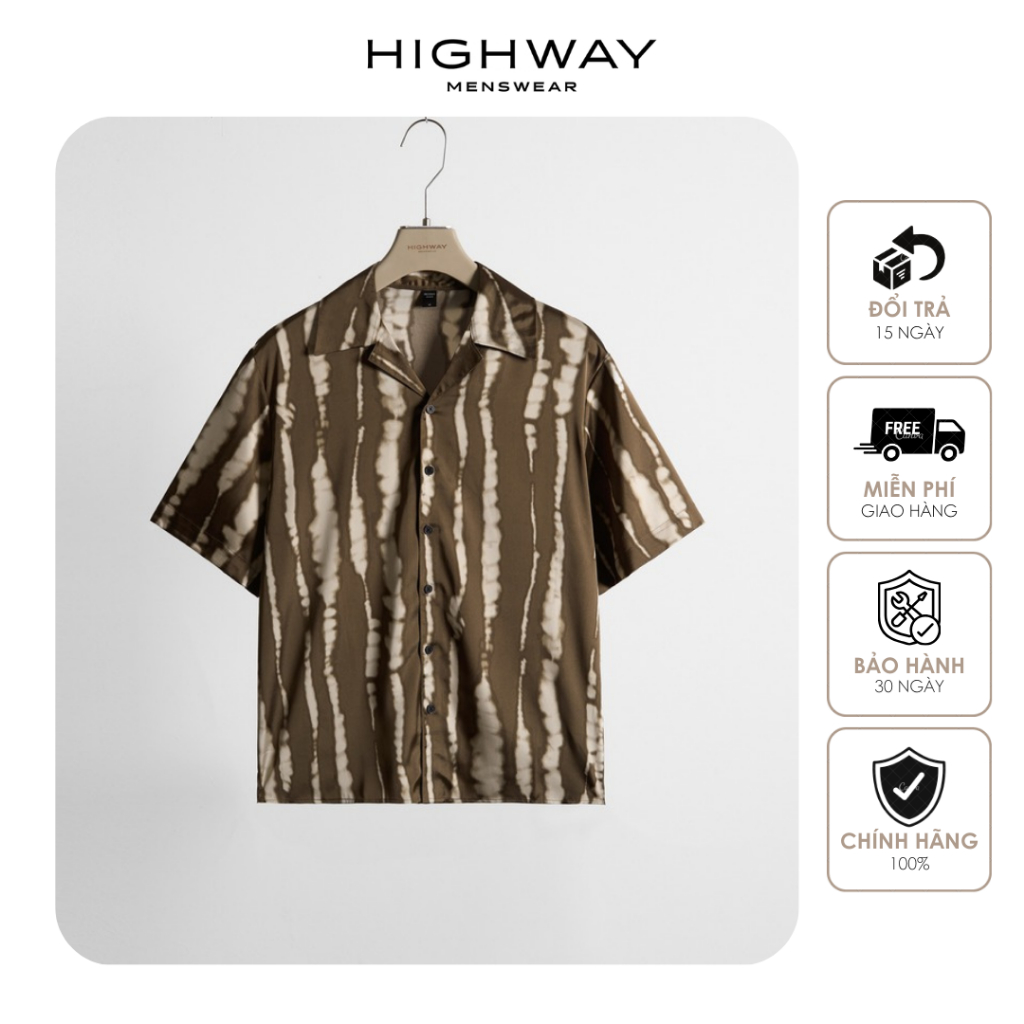 Áo sơ mi cuban nam kiểu boxy mềm mát Highway (Menswear) Metropole