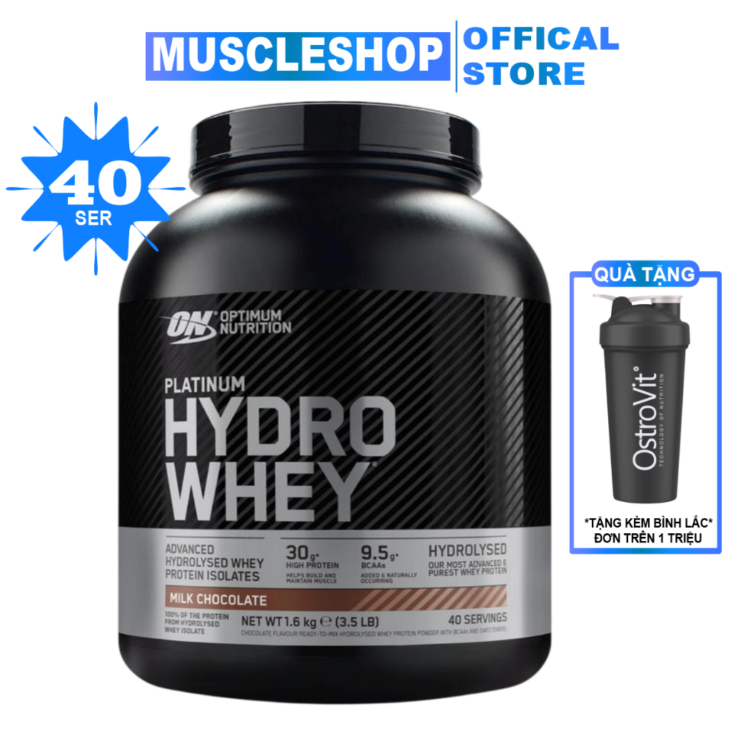 Sữa Bột Optimum Nutrition Platinum HYDRO WHEY, Whey Hydro, Bổ Sung Protein, EAA và BCAA
