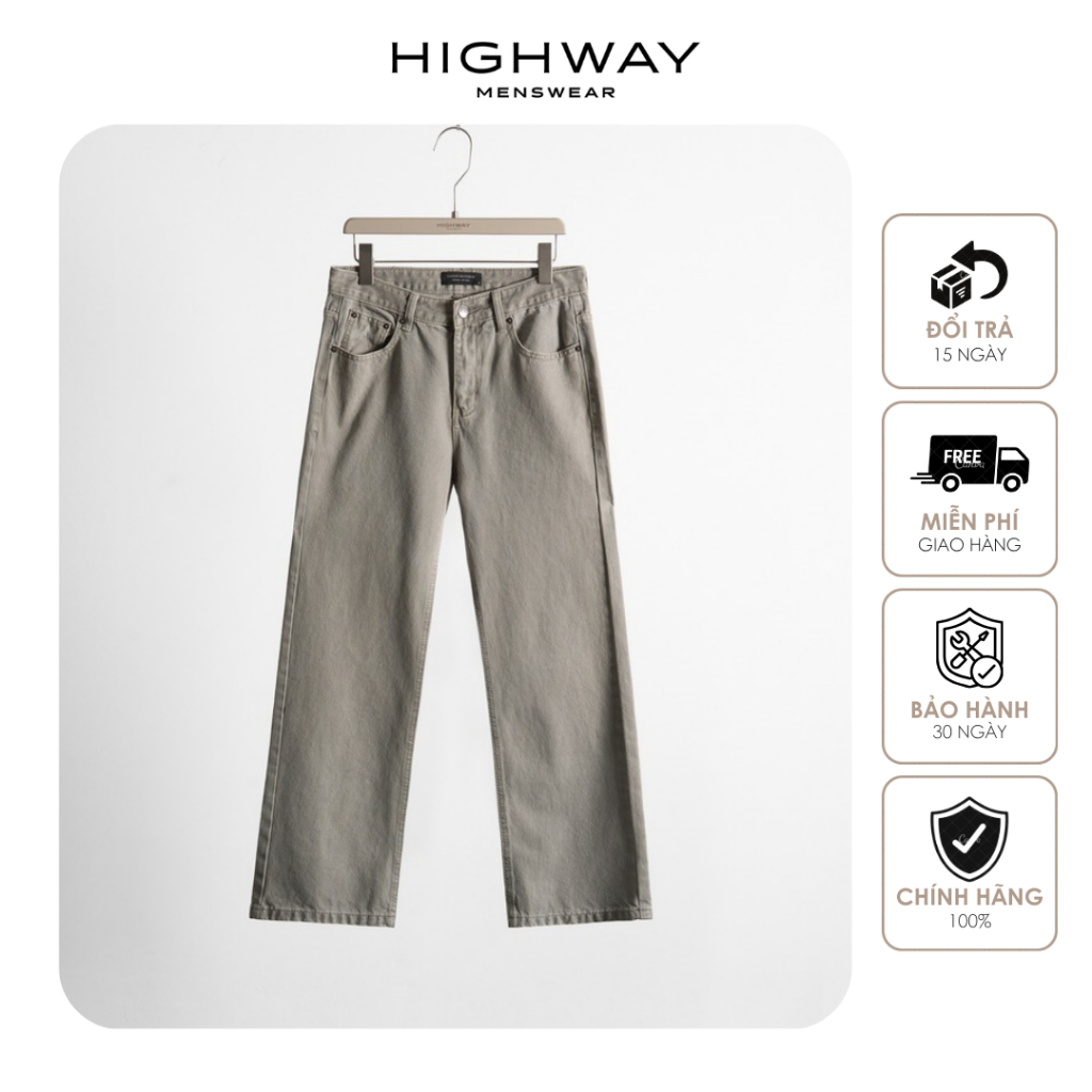 Quần Jean nam ống đứng casual bền đẹp Highway (Menswear) Saston